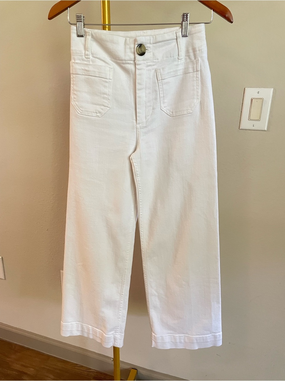 Anthropologie Pilcro The Skipper White Cropped Wide-Leg Jeans Size 25 - Picture 3 of 9